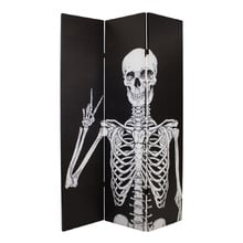 3 Panel Peace Skeleton Canvas Room Divider